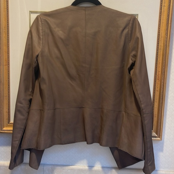 Vince Leather Draped Jacket - Picture 6 of 8
